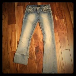 Express Rerock barely boot cut jeans